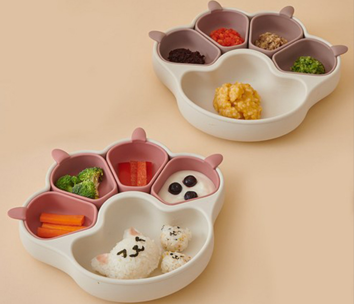 4pcs Healthy Feeding Training Silicone Baby Set